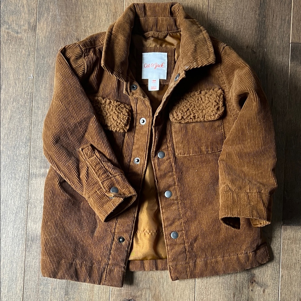 EUC Cat & Jack Tan Corduroy Shirt/Jacket size 18 mo